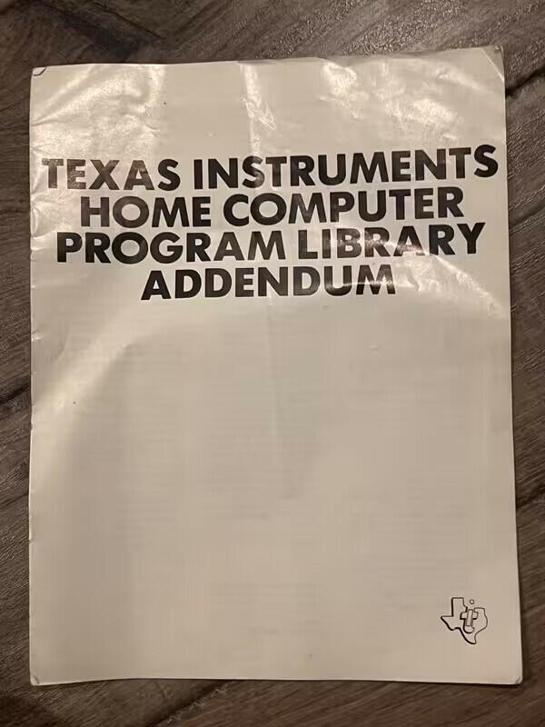 Texas Instruments Home Computer Brochure Vintage Computing Addendum