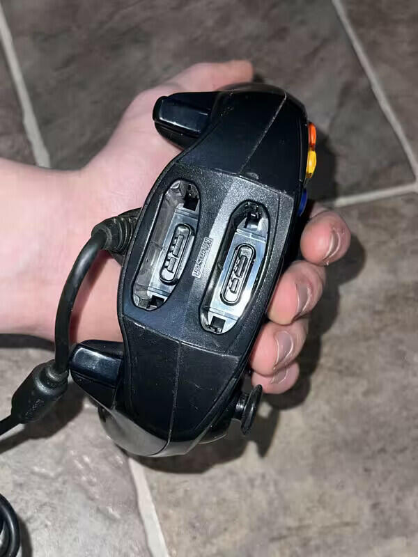 Original OEM Microsoft Xbox Controller S Black X08-69873 w/ 10ft cable