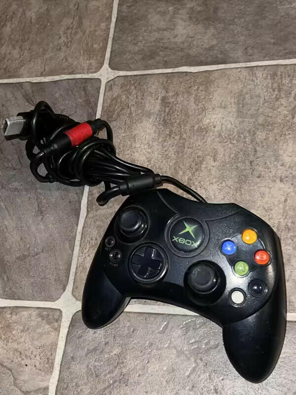 Original OEM Microsoft Xbox Controller S Black X08-69873 w/ 10ft cable