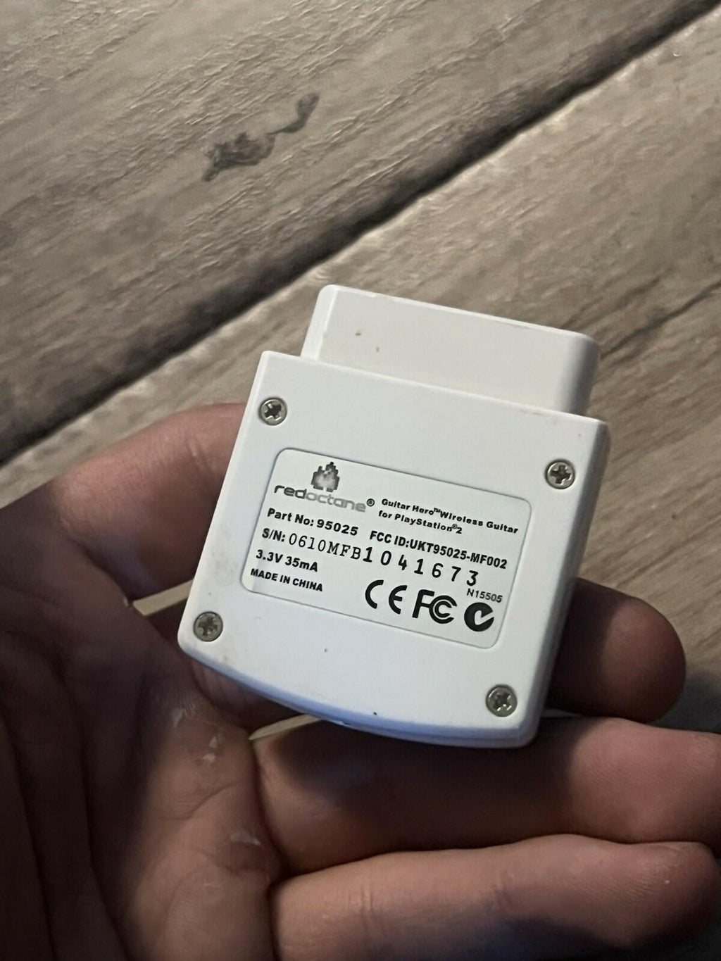 Guitar Hero Wireless Dongle Receiver White Red Octane 95025 Playstation 2 PS2