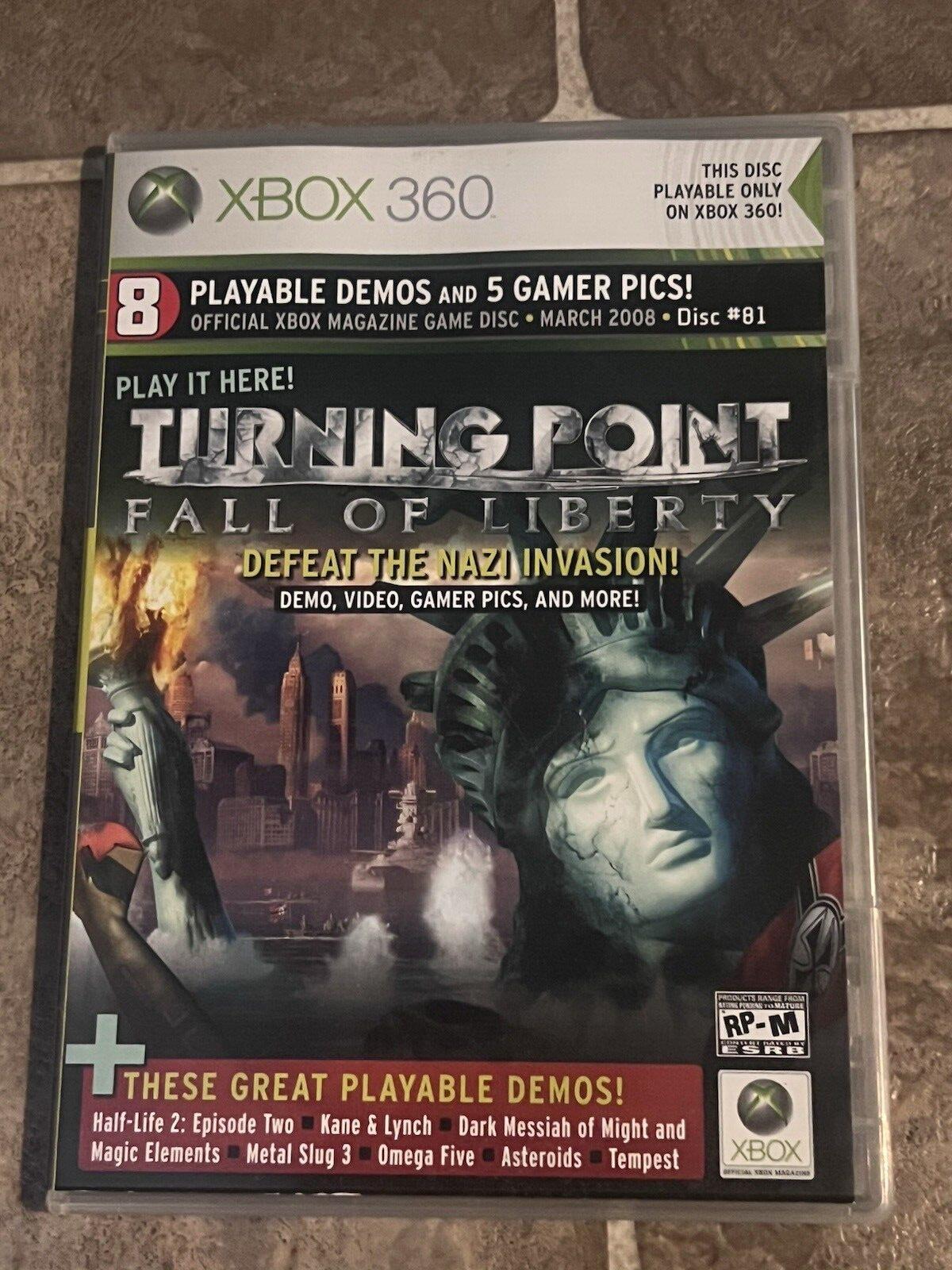 Turning Point #81 (Microsoft Xbox 360, March 2008) CIB COMPLETE DEMO DISC