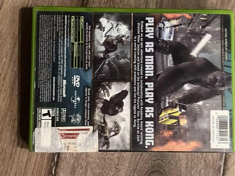 Peter Jackson's King Kong (Microsoft Xbox, 2005) NO MANUAL