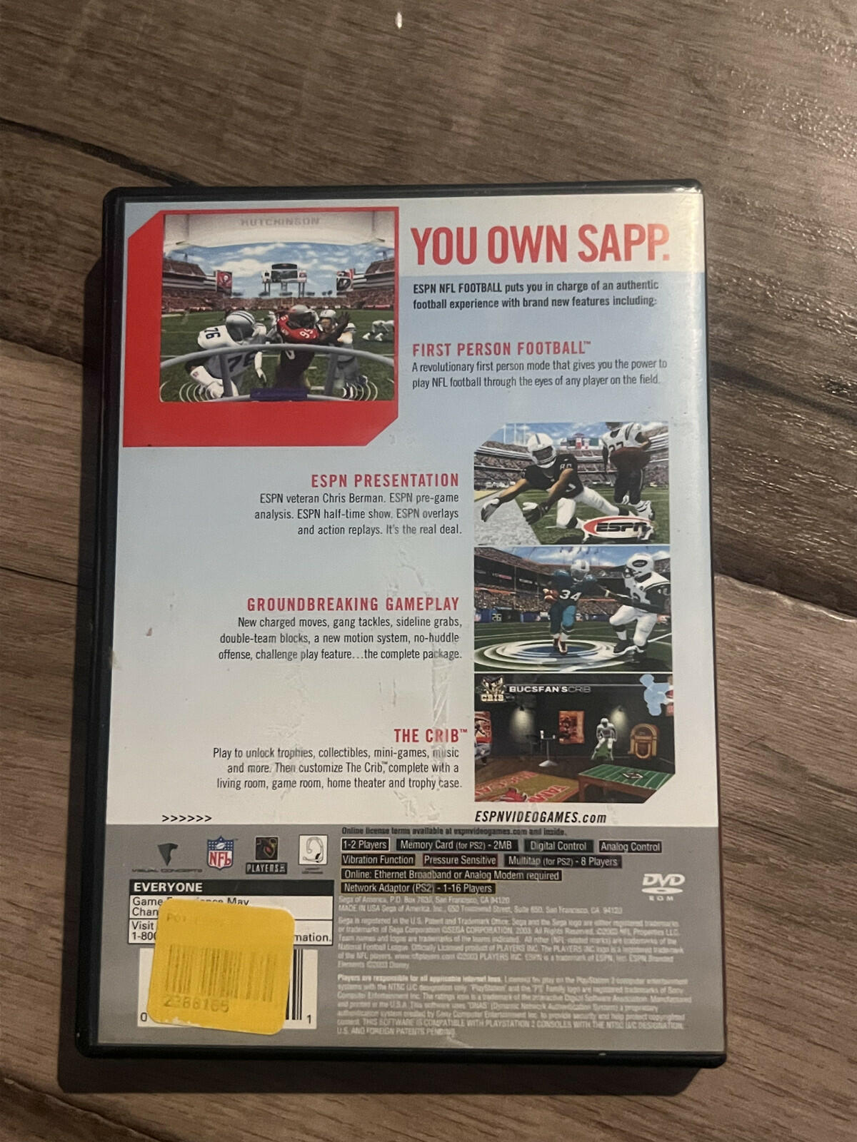 ESPN NFL 2K5 (Sony Playstation 2 PS2, 2004) CIB COMPLETE