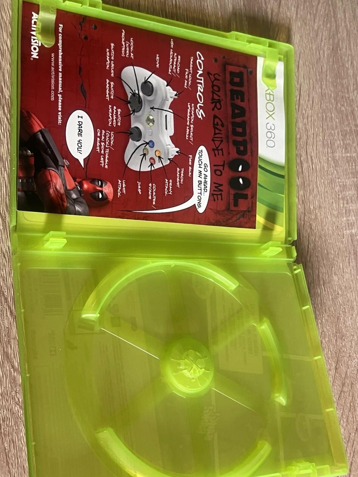 Deadpool (Microsoft Xbox 360, 2013) CASE AND MANUAL ONLY