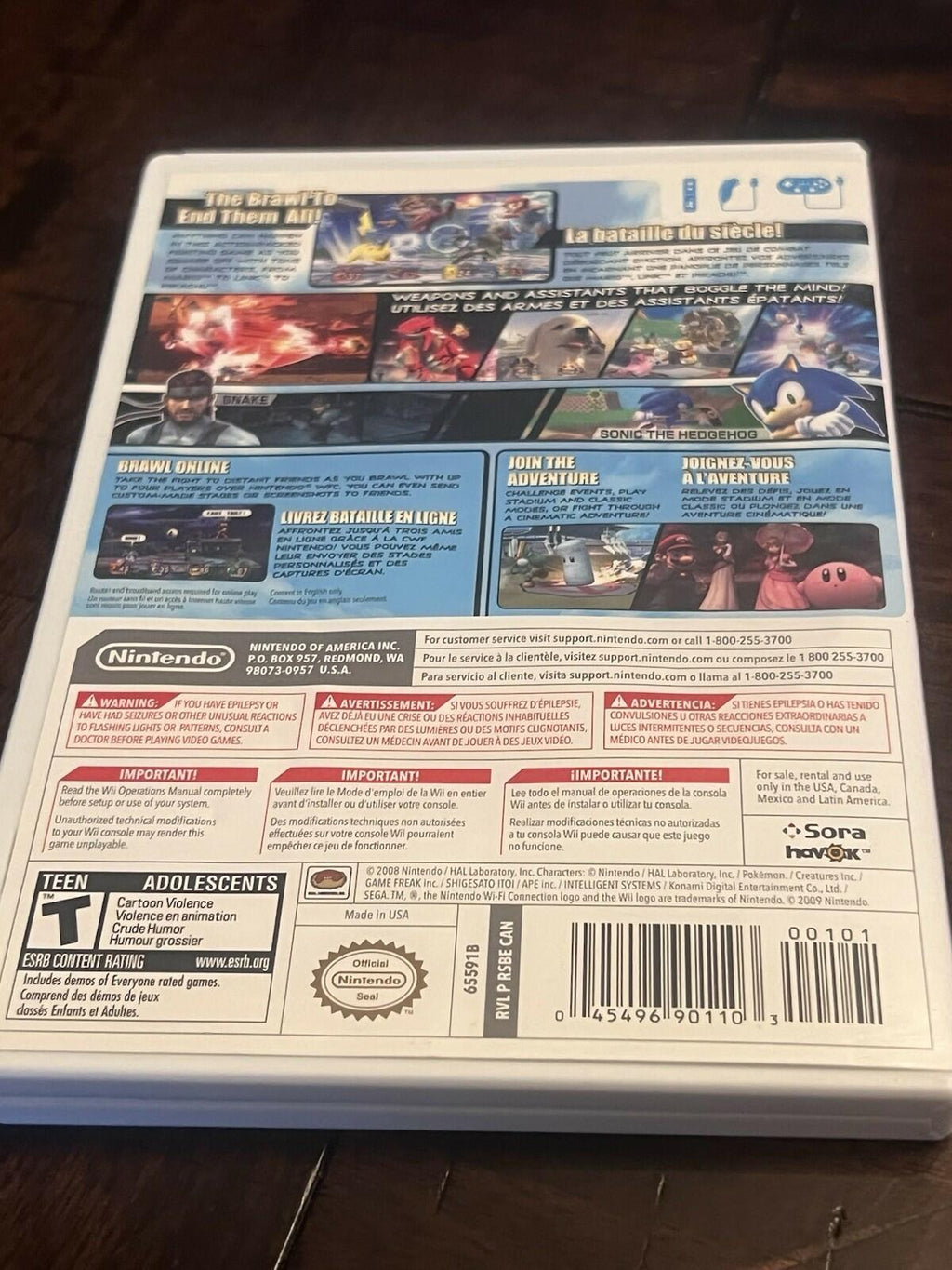 Super Smash Bros Brawl (Nintendo Wii 2008) CIB COMPLETE IN BOX