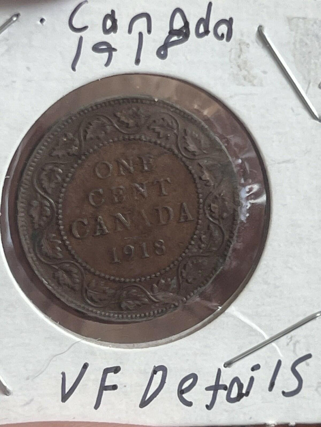 1918 Canada Large Cent Large Penny VF Details