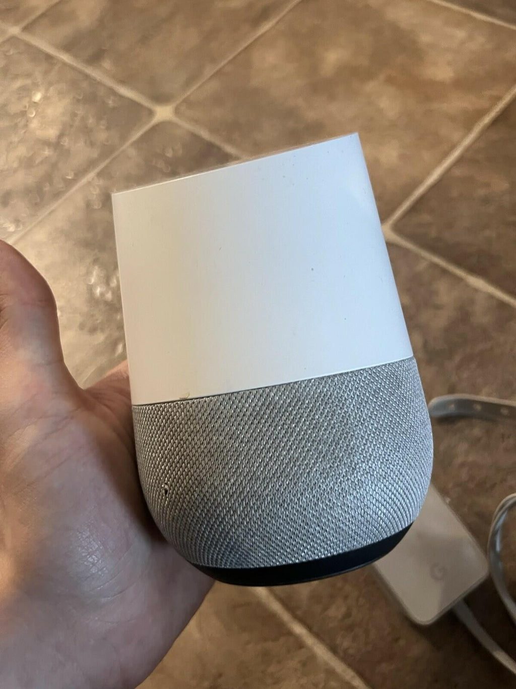 Google Home Smart Speaker with Voice Assistant White / Original Power Adapter