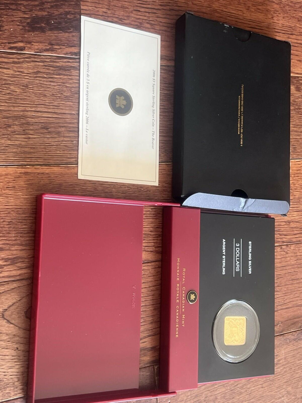 2006 Canada $3 Gold Plated Square Sterling Silver Coin: The Beaver (COA+BOX)