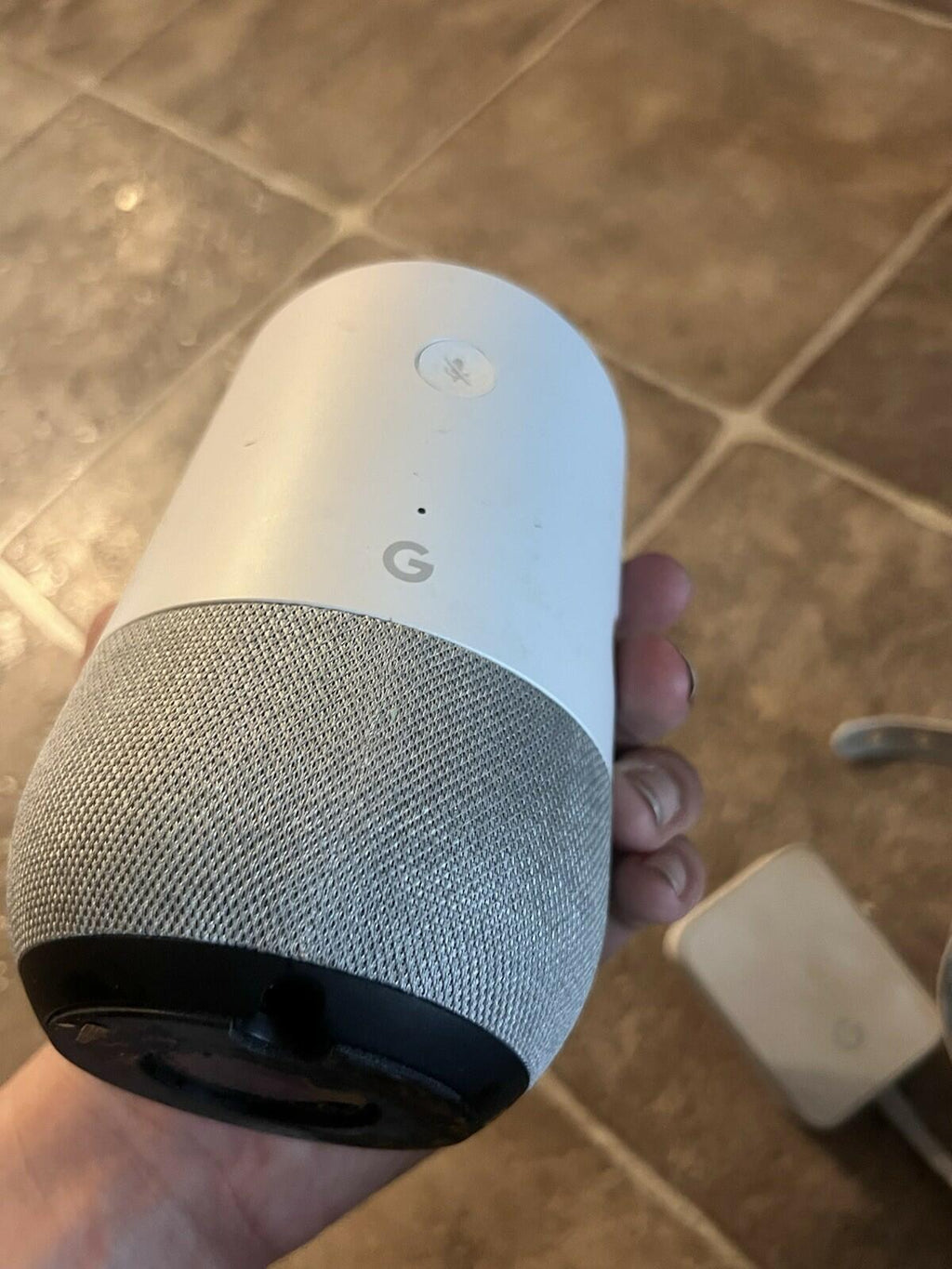 Google Home Smart Speaker with Voice Assistant White / Original Power Adapter