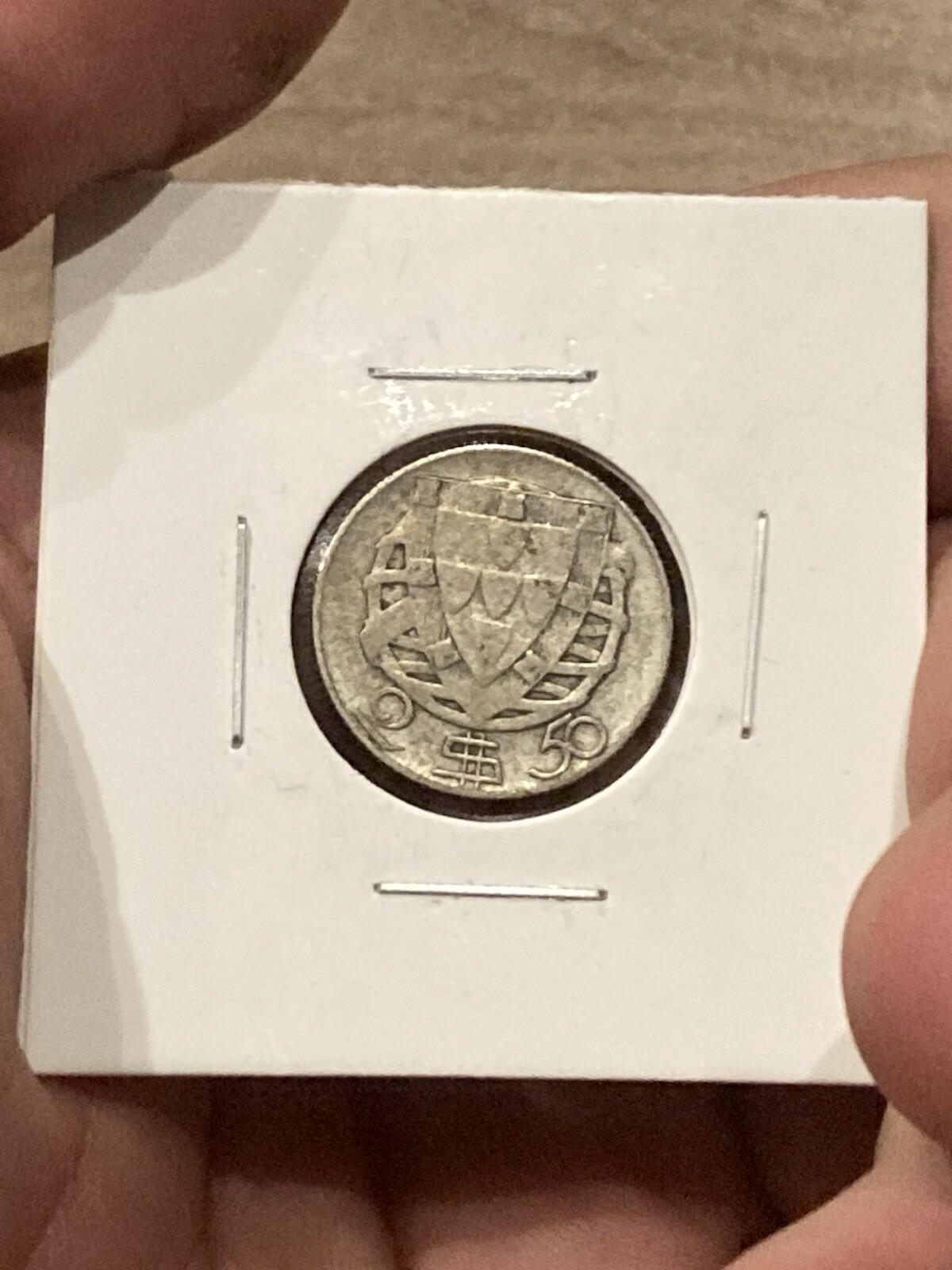 1933 Portugal 2.5 Escudos Silver Circulated Better Date