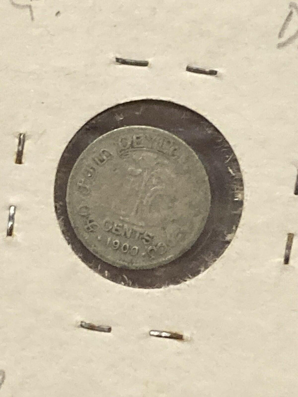 1900 Ceylon 10 Cents Silver Coin