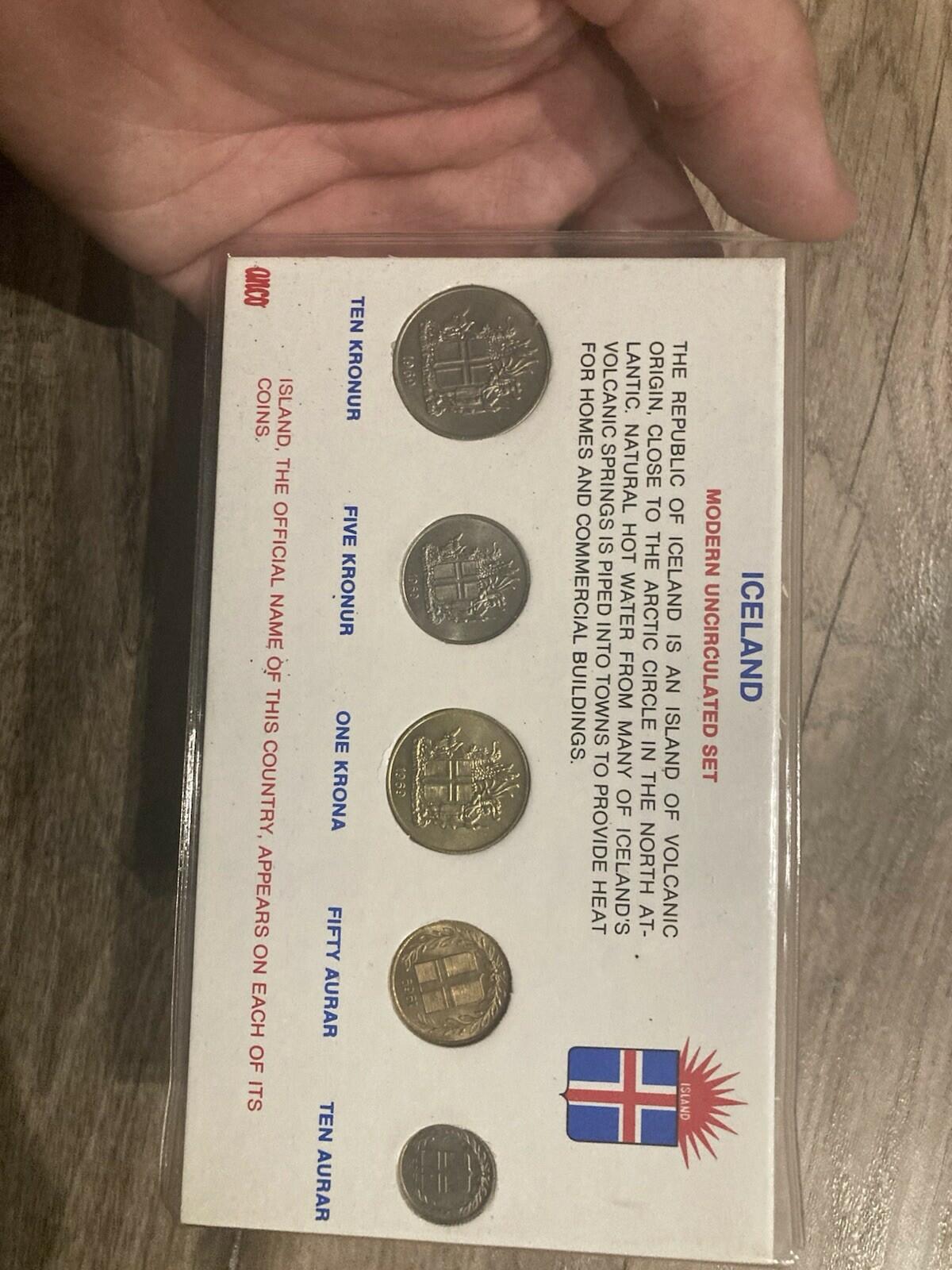 1969 Iceland Type Set 6 Coins Uncirculated