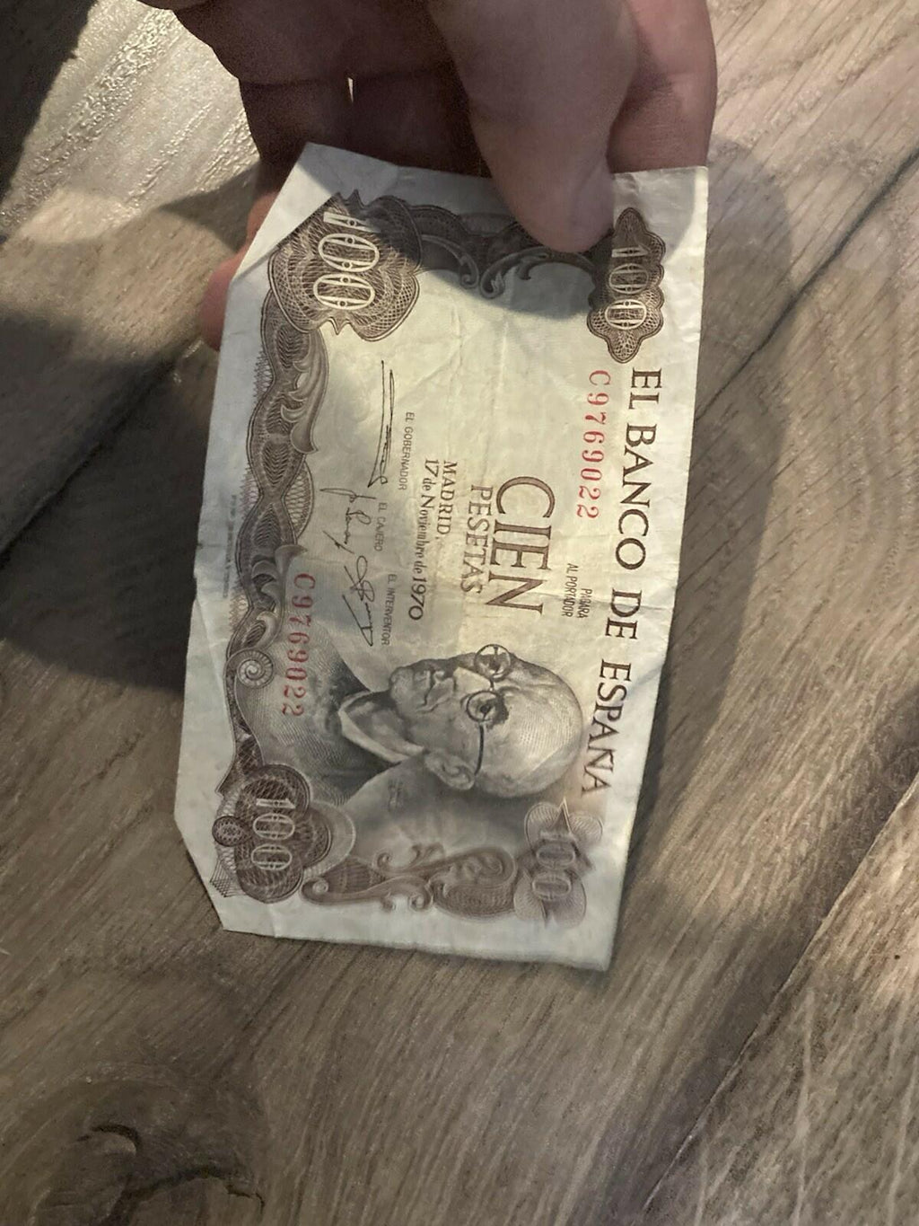 1970 Spain 100 Pesos bank note