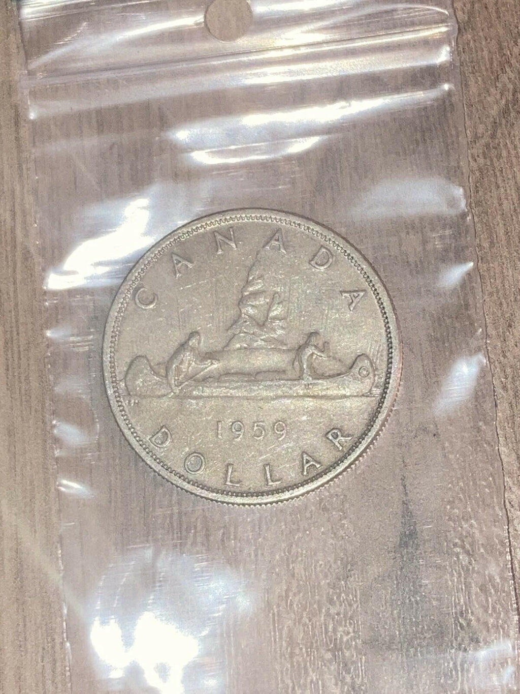 1959 Queen Elizabeth II Silver Dollar, Original White Lustre