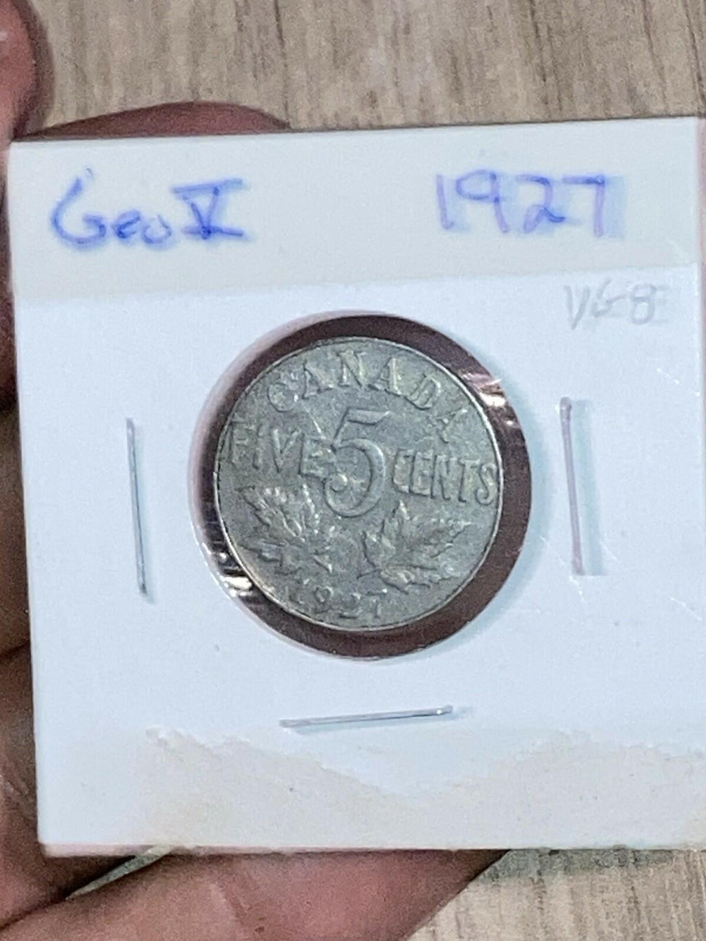 1927 Canada 5 Cents Nickel Coin, King George V
