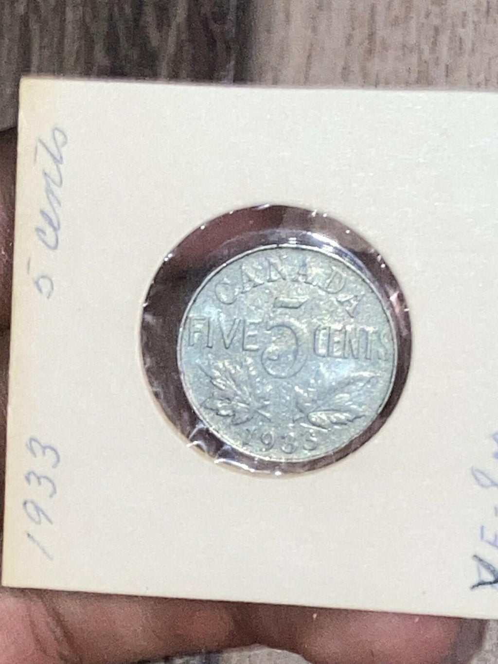 1933 Canada 5 Cents Nickel Circulated - Nice Coin