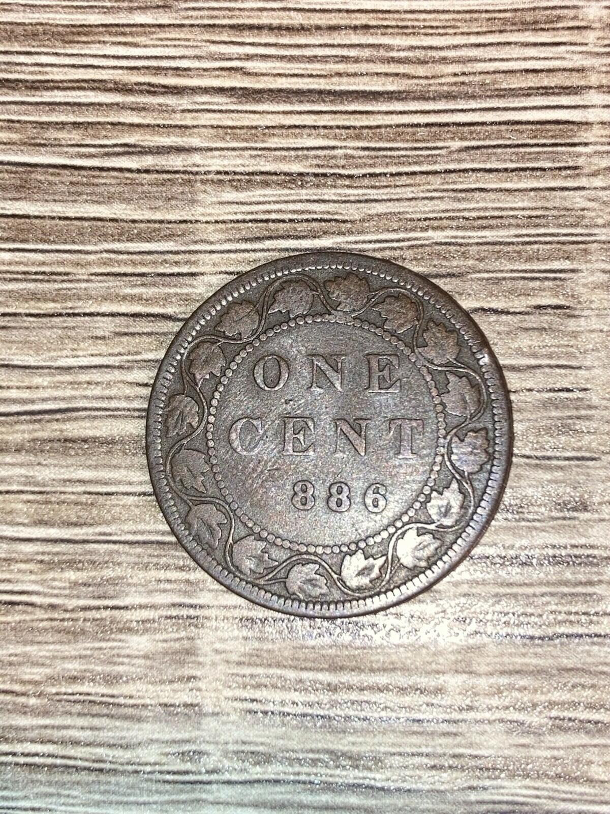 1886 Obverse 2 Canada 1 one cent large penny