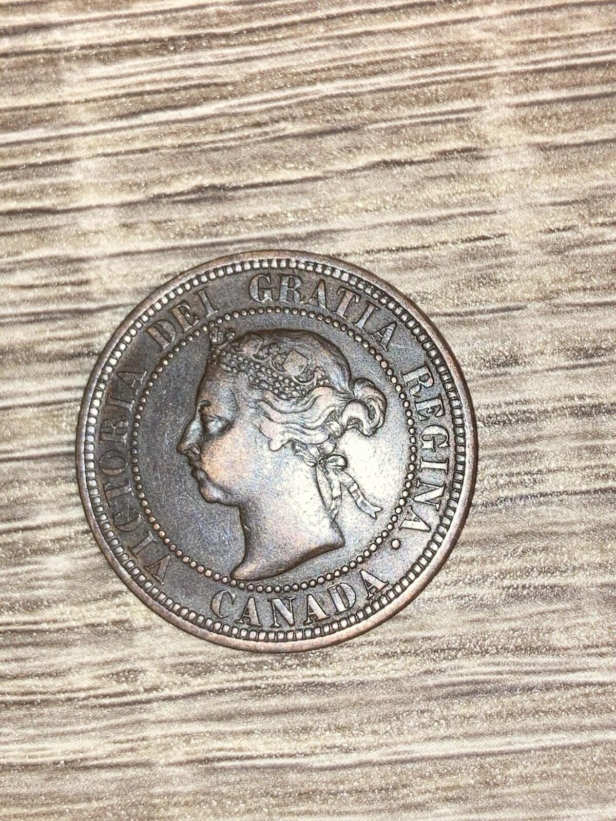 1890 H Canada 1 Cent Penny Coin