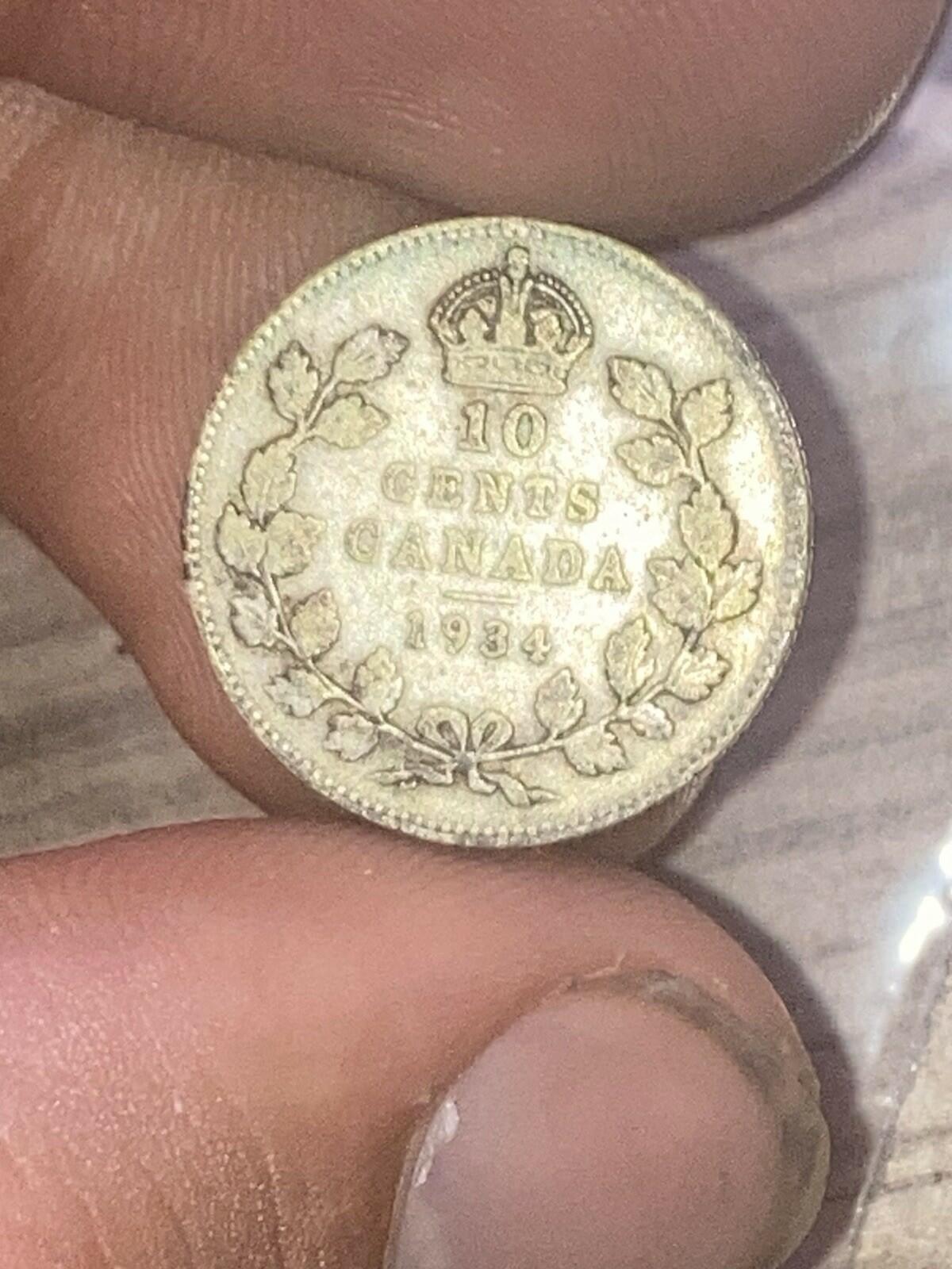 1934 Canadian Silver Dime