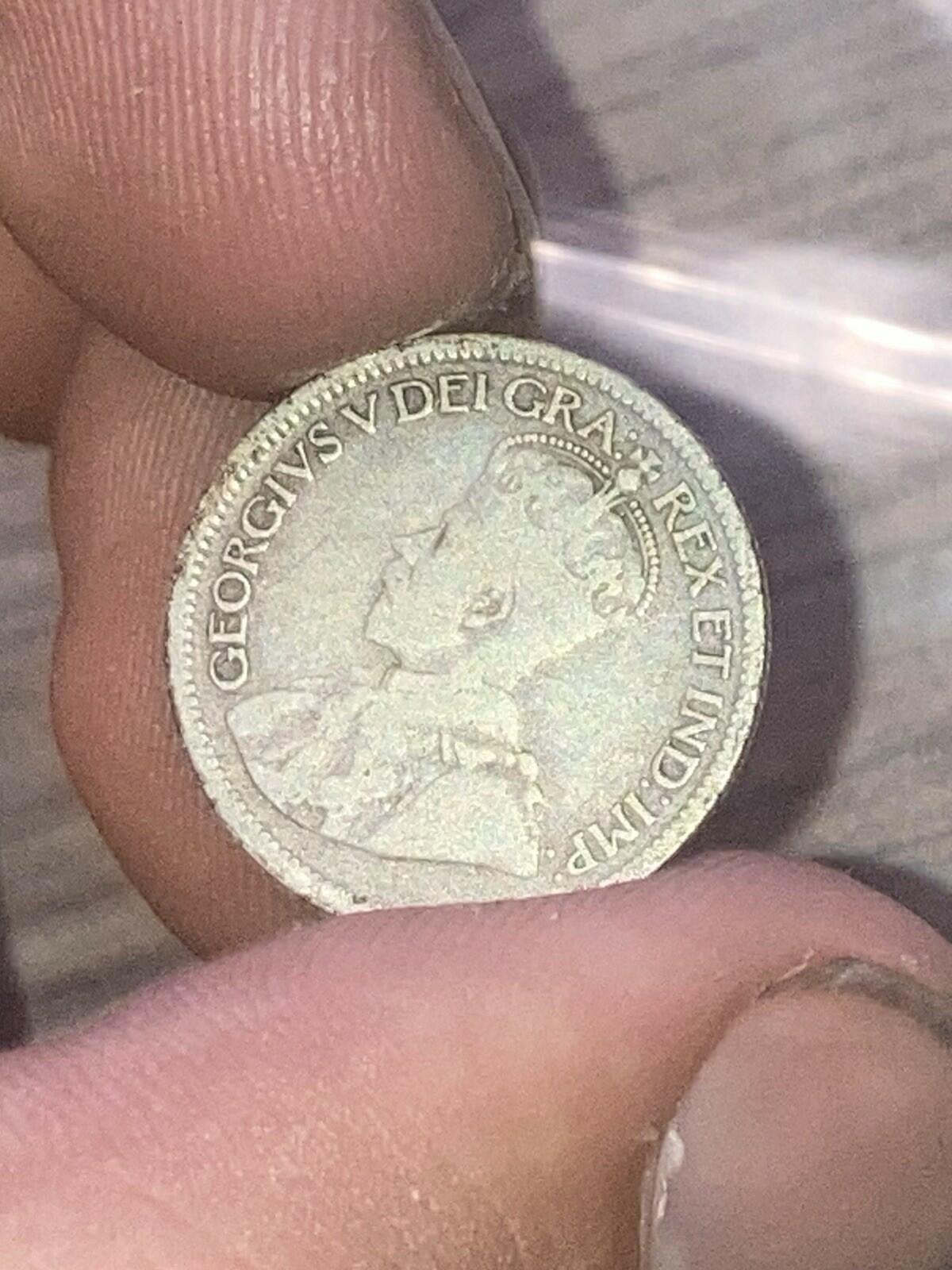 1929 Canada 10 Cents Dime Silver Coin George V