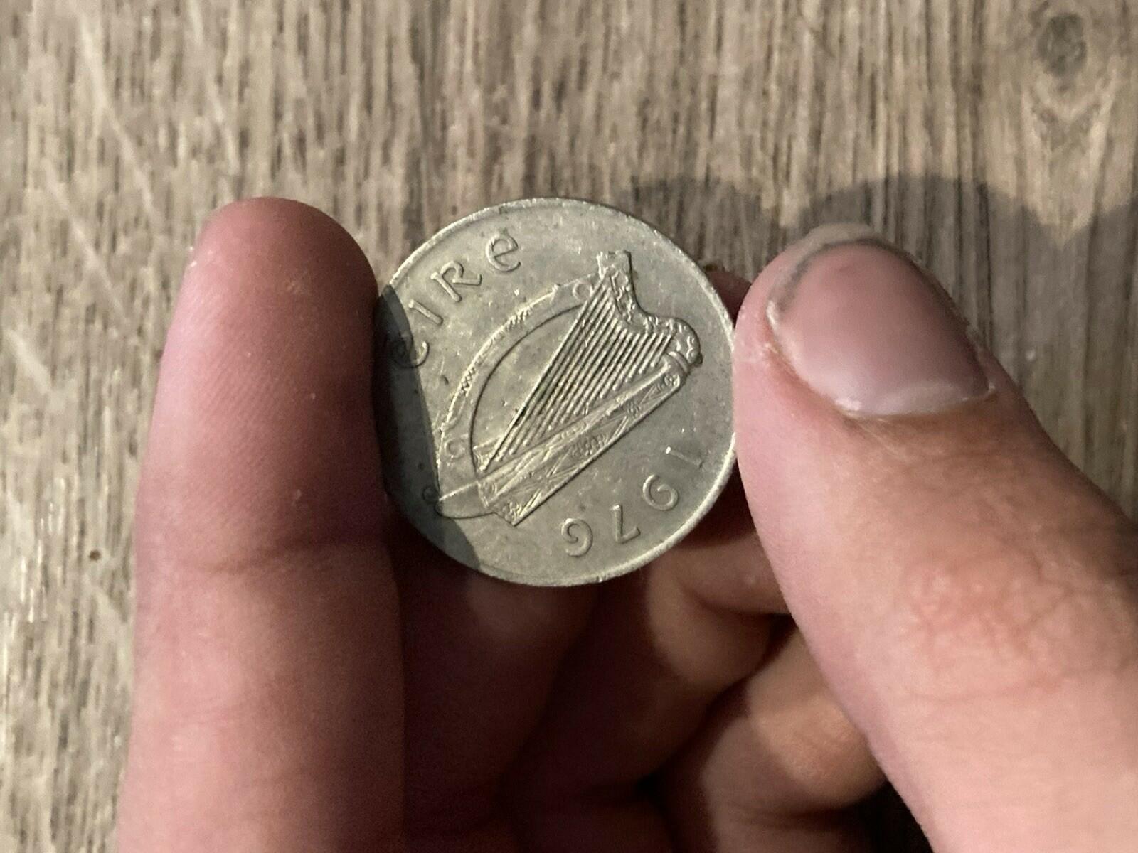 1976 Irish Ten Pence Coin Old Ireland 10p Salmon