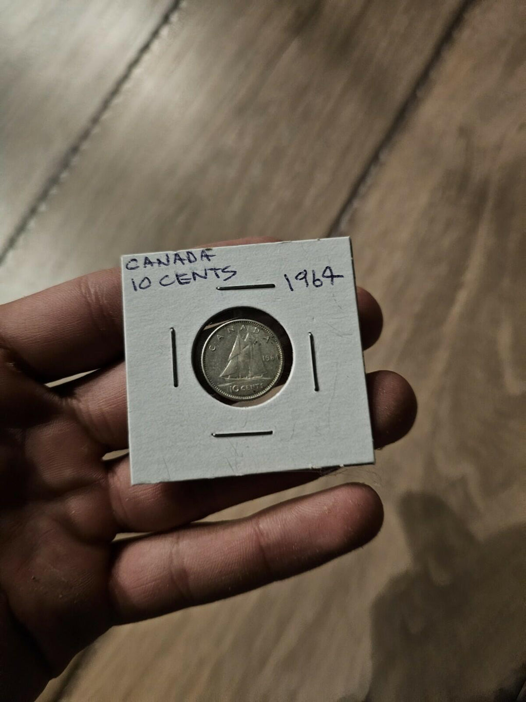 1964 Canada Canadian 10 Cents Elizabeth II Sailboat Silver Coin