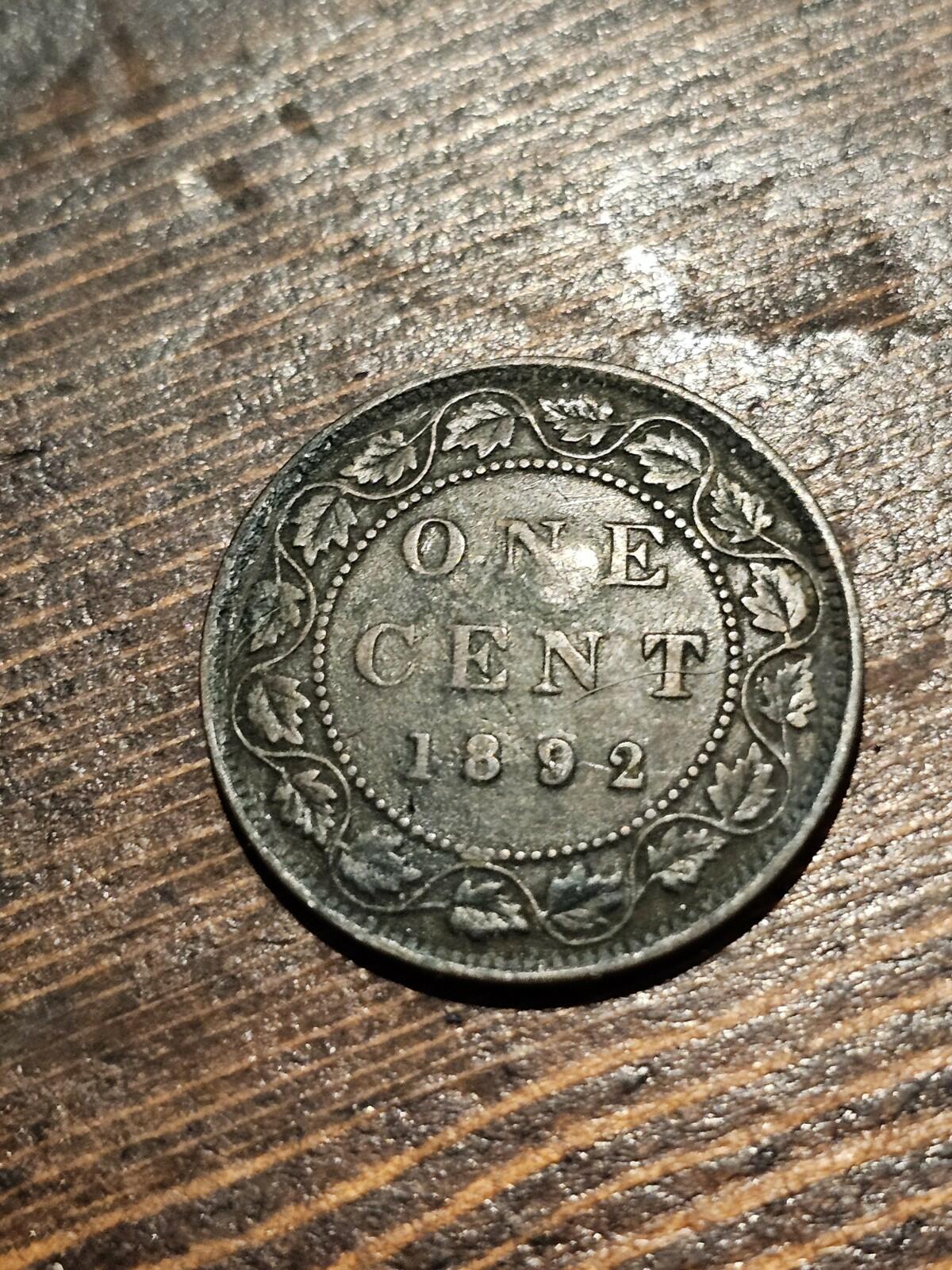 1892 Canada Large Cent Penny Coin
