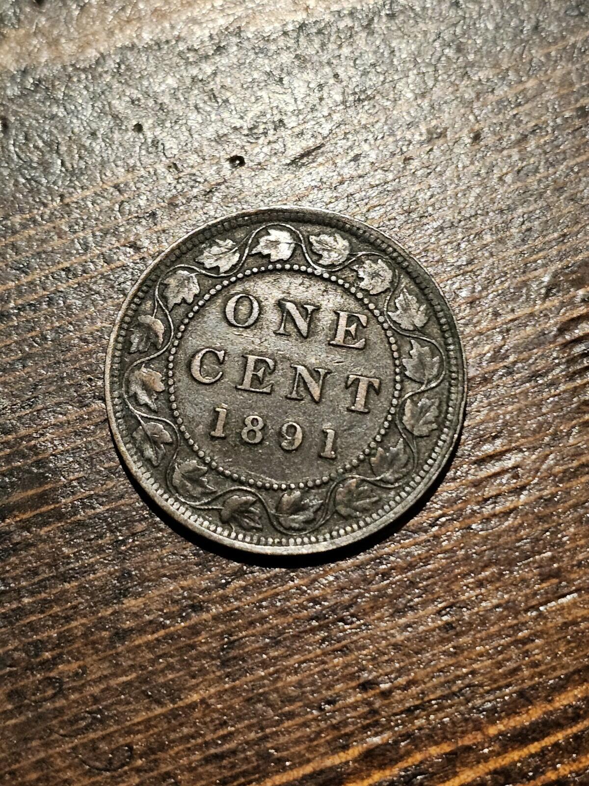 1891 Canada Large Penny 1 Cent Victoria SL SD Obverse 3