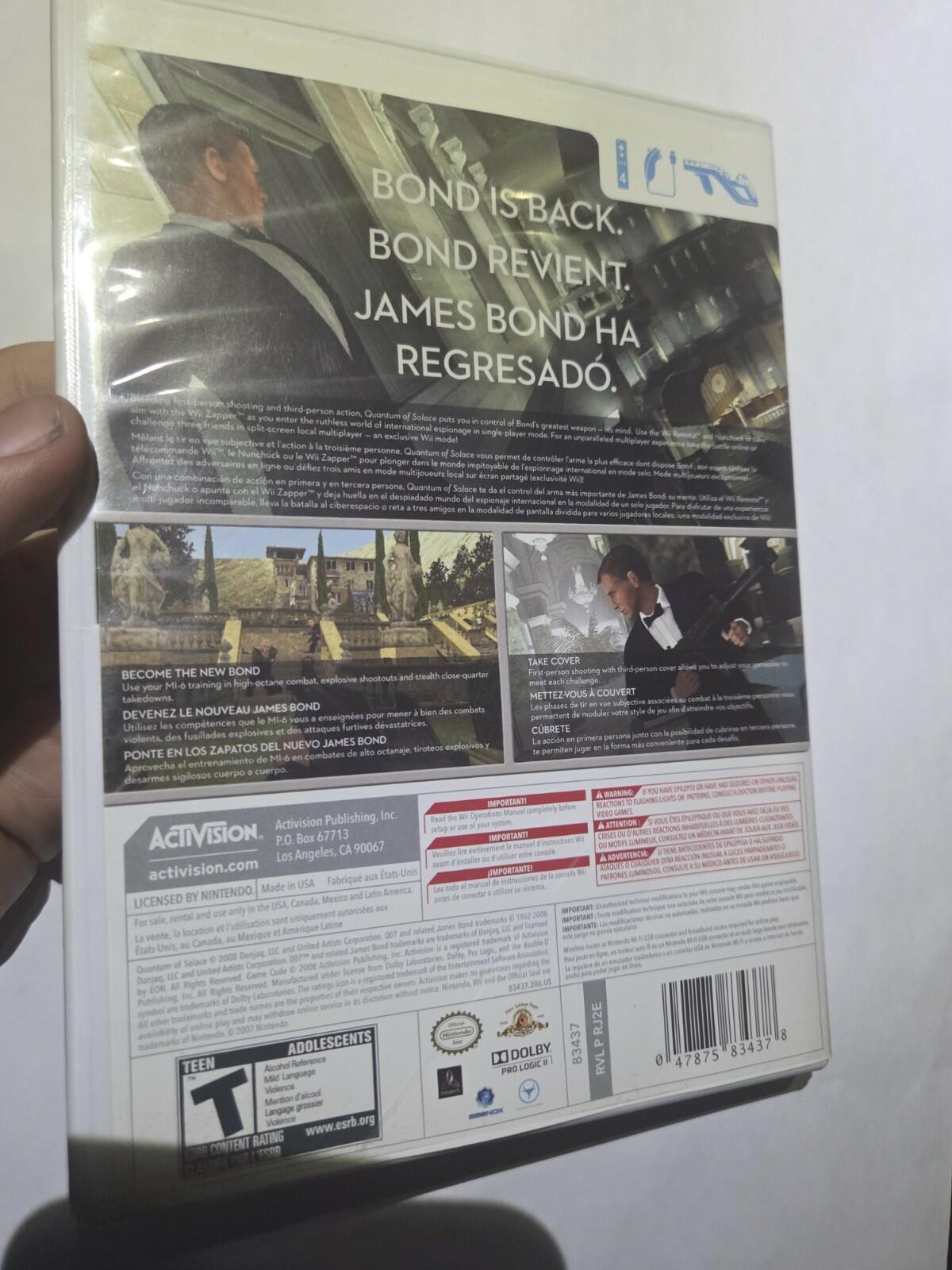 007 Quantum of Solace (Nintendo Wii, 2008) CIB COMPLETE