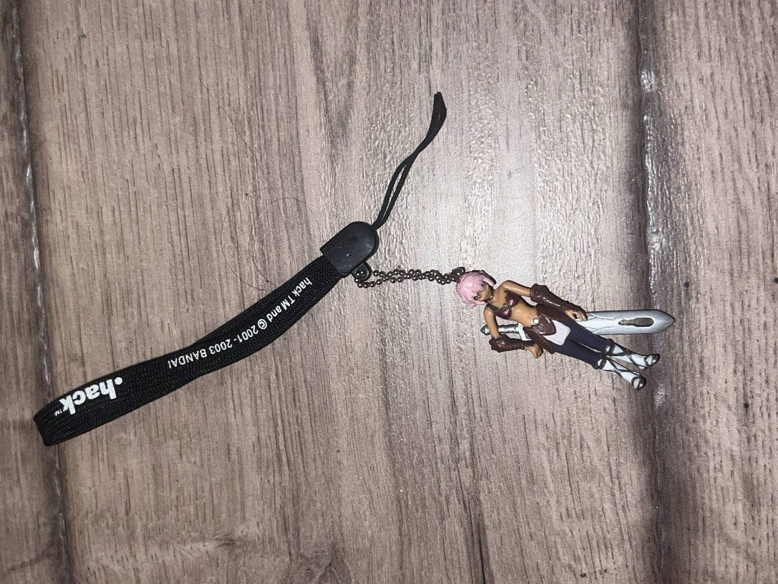 .Hack Bandai BlackRose Keychain Mini Figure Official (2001-2003) USED