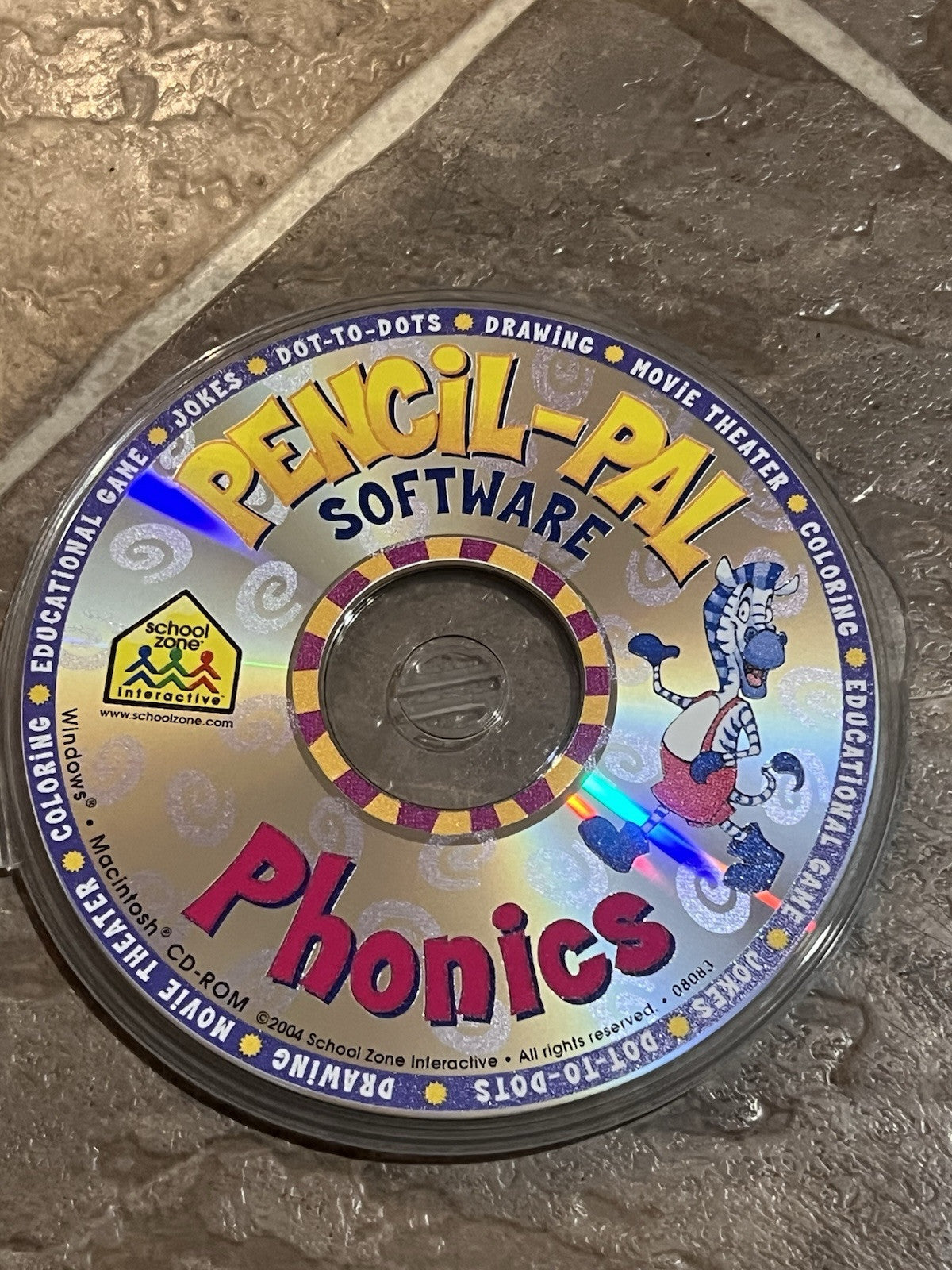 Pencil Pal Software Phonics School Zone Interactive (PC CD-Rom, 2002) DISC ONLY