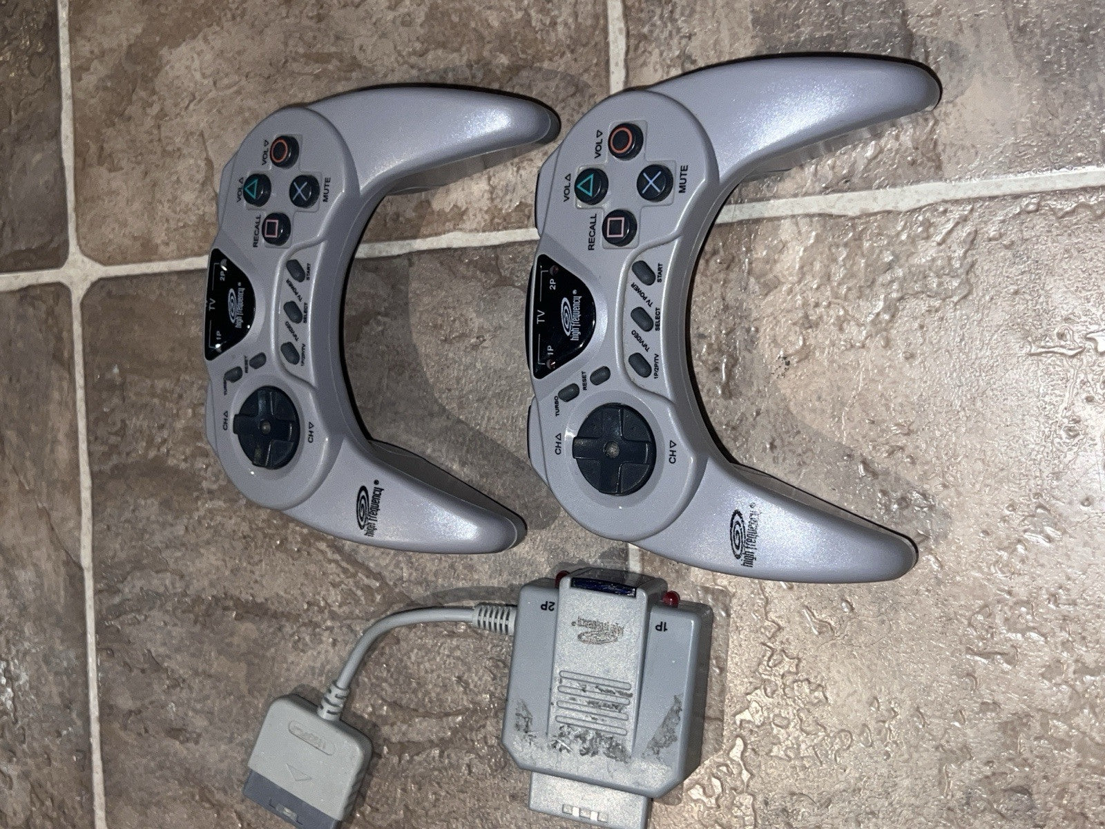 Wireless High Frequency PS1 Playstation 2 Controller Gray With Receiver