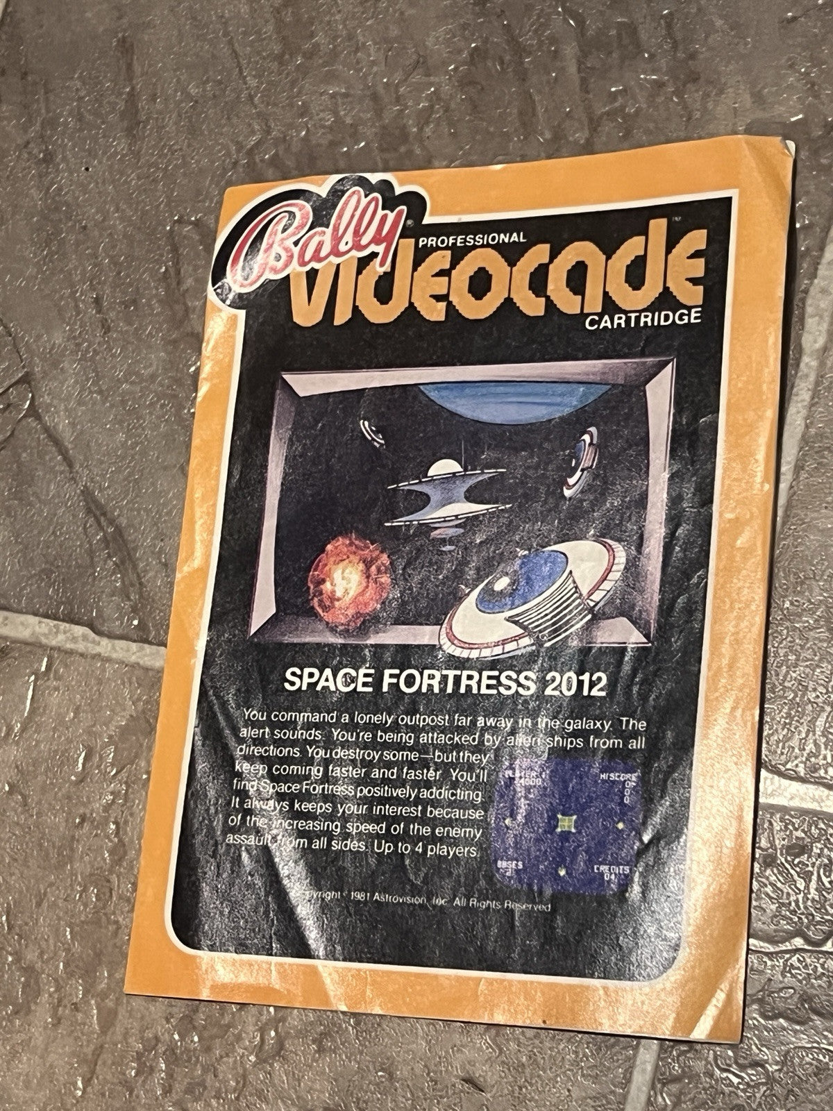 2012 Space Fortress Bally Videocade Astrocade MANUAL ONLY