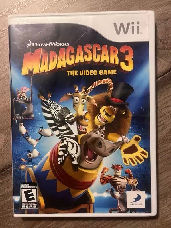 Madagascar 3 (Nintendo Wii, 2012) NO MANUAL