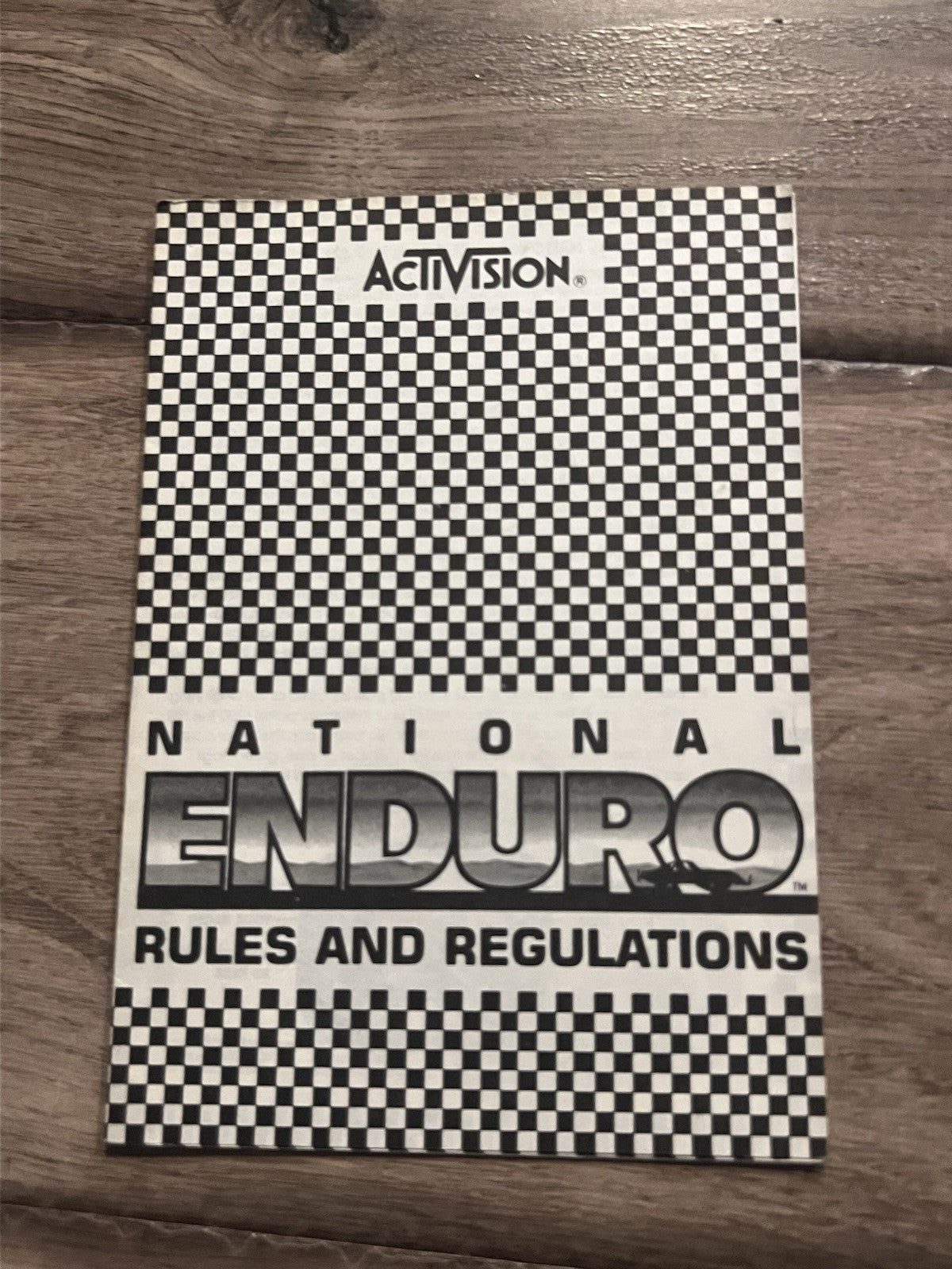 National Enduro (Atari 2600, 1983) MANUAL ONLY BLACK WHITE