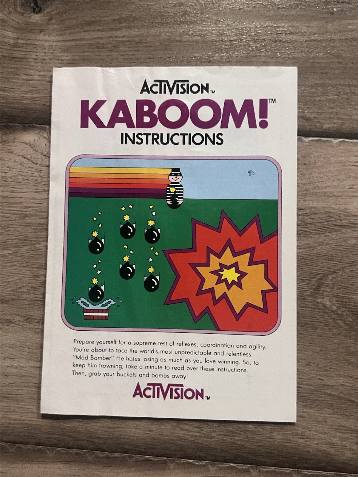 Kaboom (Atari 2600, 1981) MANUAL ONLY