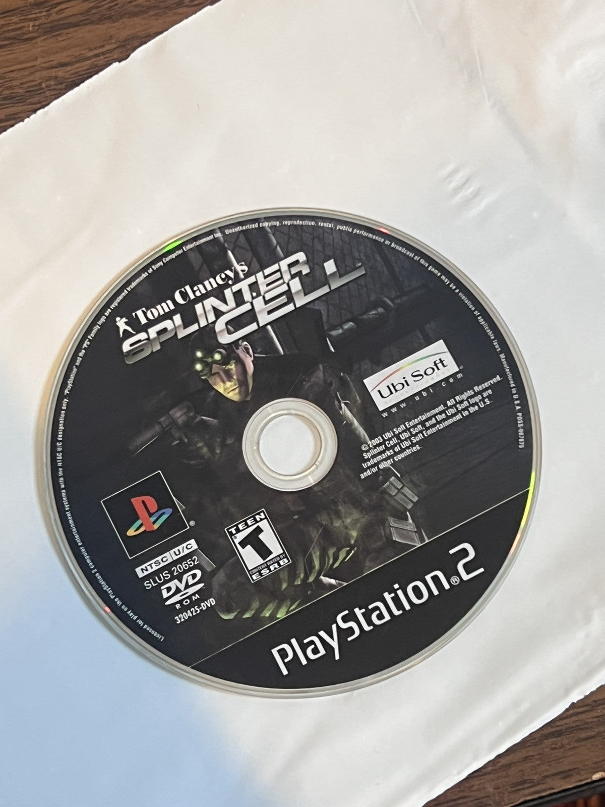 Tom Clancy's Splinter Cell (Sony PlayStation 2 PS2, 2003) DISC ONLY