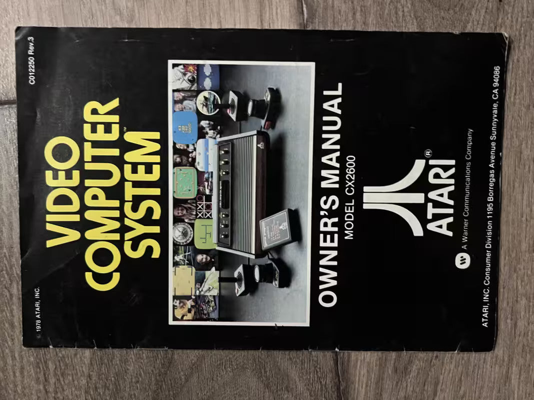Atari Video Computer System Owners Manual Model CX2600 Yellow Letters