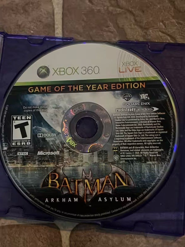 Batman: Arkham Asylum [Game of the Year] (Microsoft Xbox 360, 2010) DISC ONLY