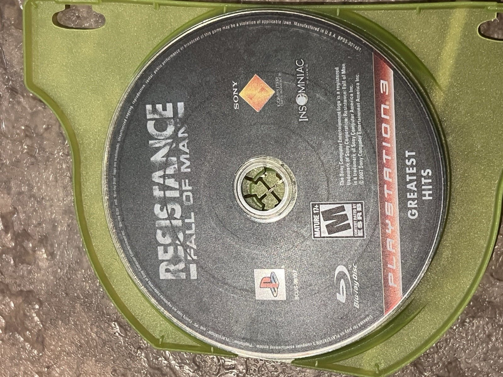 Resistance: Fall of Man: Greatest Hits (Sony Playstation 3, 2006) DISC ONLY