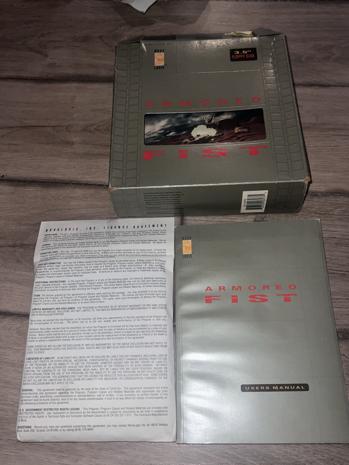 Armored Fist Nova Logic Computer Game Big Box PC 1994 3.5" Floppy