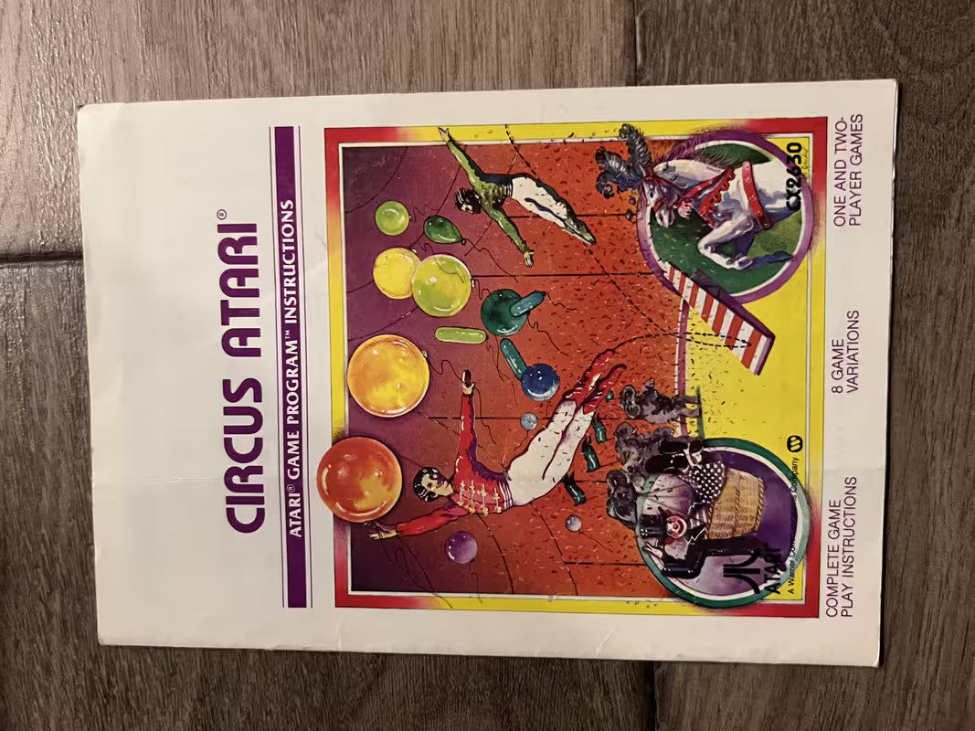 Circus Atari (Atari 2600, 1980) MANUAL ONLY
