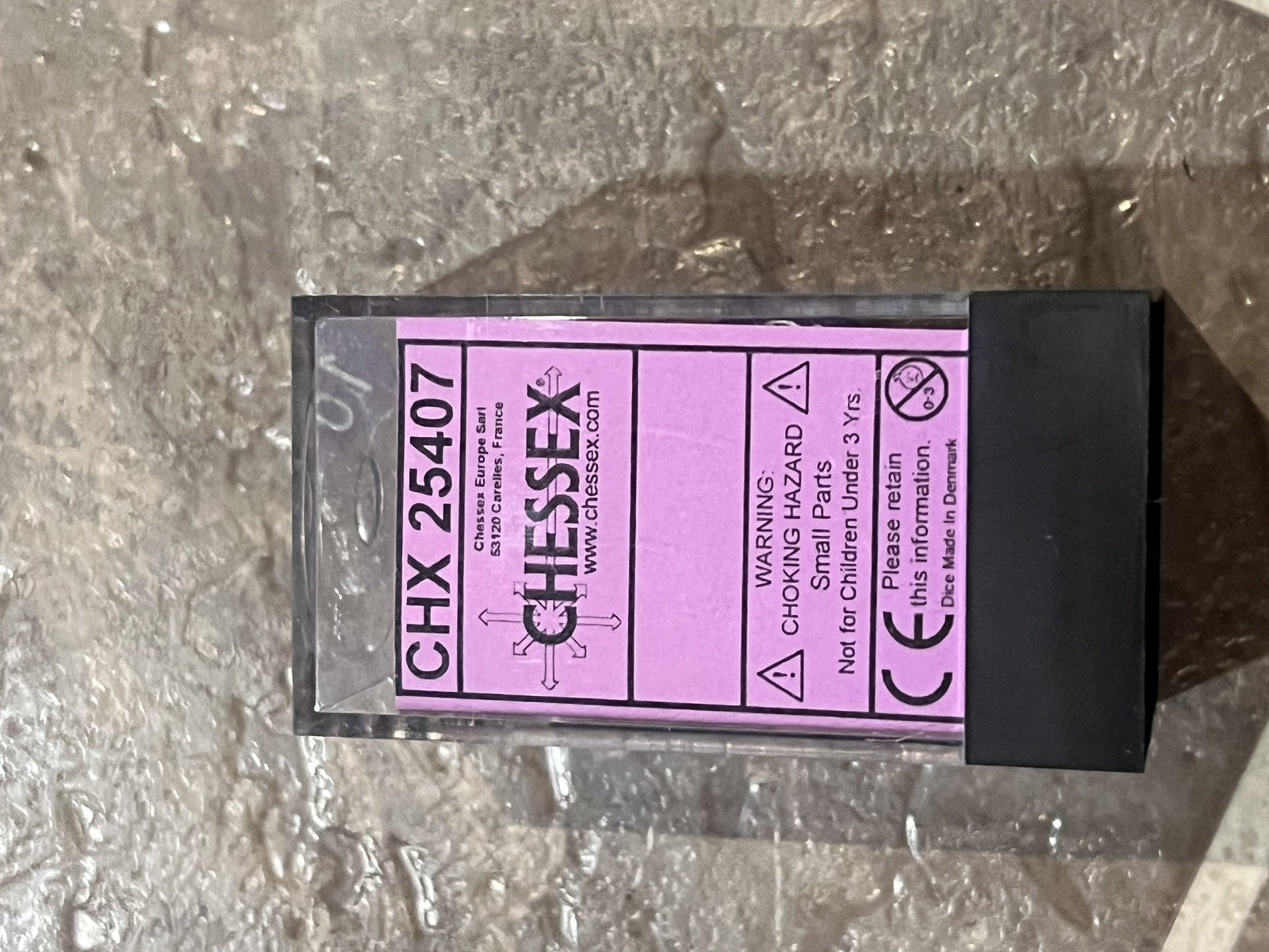 Chessex Manufacturing 7-Set Cube Opaque Purple with White BRAND NEW