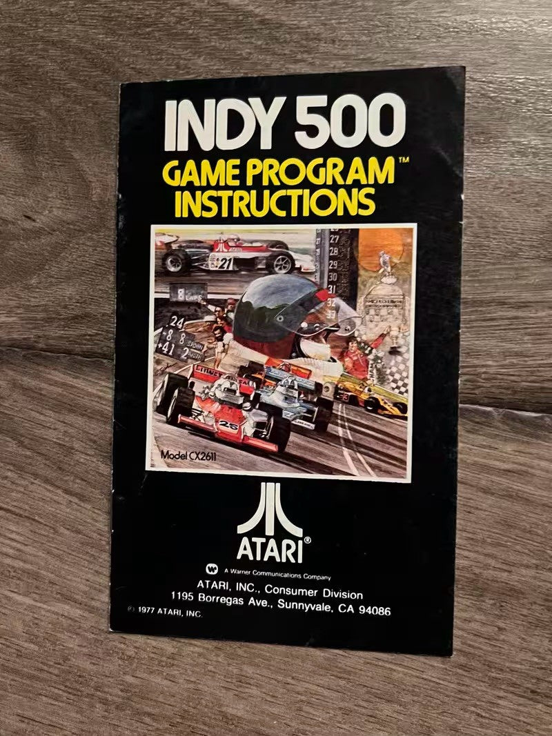 Indy 500 (Atari 2600, 1978) MANUAL ONLY
