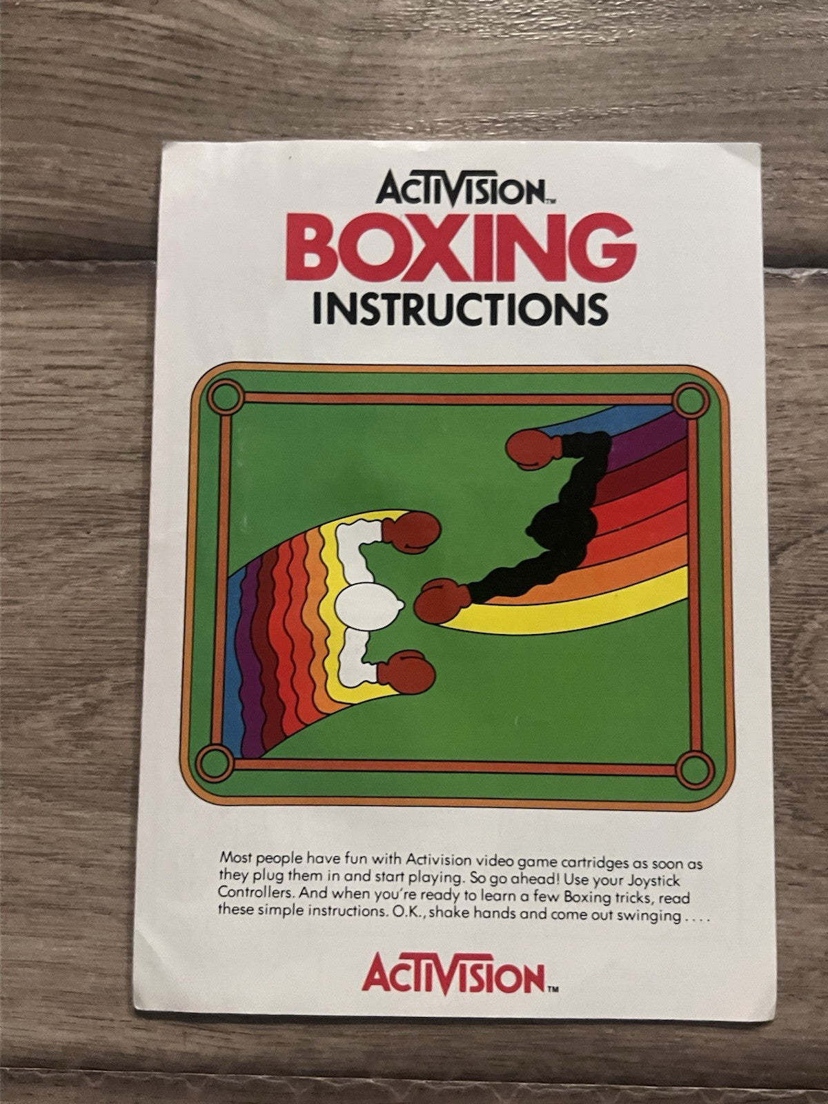 Boxing (Atari 2600, 1980) MANUAL ONLY
