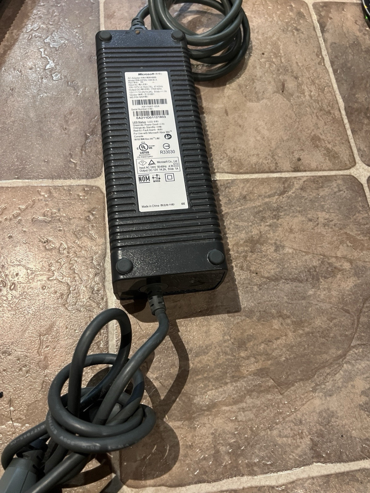 Microsoft XBOX 360 AC Power Supply Brick Adapter DPSN-168CB A
